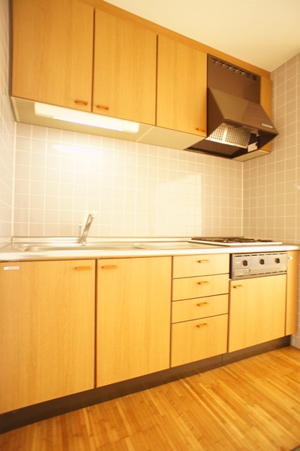 キッチン　グリル付。魚も焼けます。お料理に幅広いバリエーション
