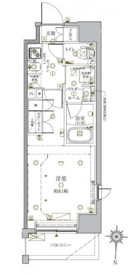 ＪＲ総武線 亀戸駅 徒歩4分 9階建 築8年の間取り写真