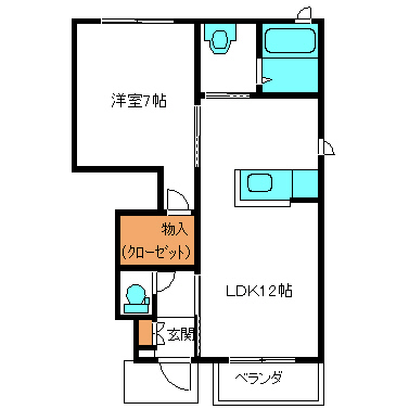 郡山市日和田町のアパートの間取り