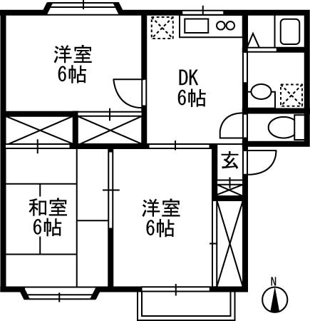 安中市松井田町二軒在家のアパートの間取り