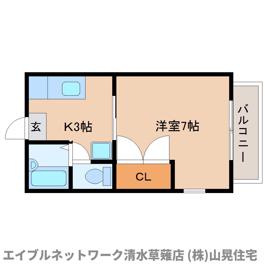 静岡市駿河区聖一色のアパートの間取り