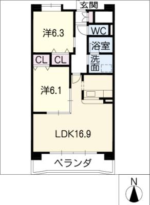 ＷＥＳＴ　ＷＯＯＤ　１ｓｔの間取り