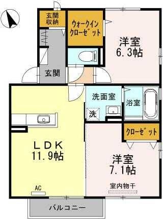 レーベン　ヒルズ　Ｂ棟の間取り