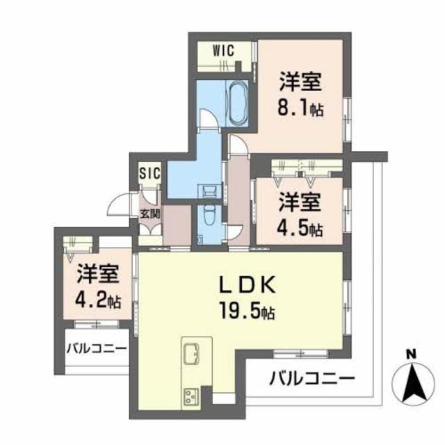 シャーメゾン熊本城下の間取り