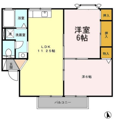 セジュール上浅田の間取り