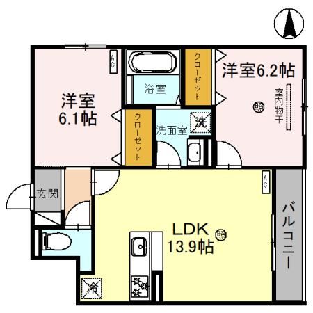 尼崎市塚口町のアパートの間取り