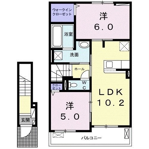 鹿児島市光山のアパートの間取り