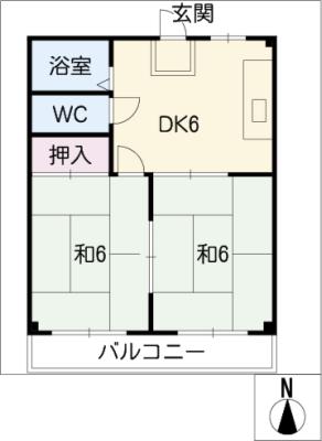 【コスモハイツ白鳥の間取り】