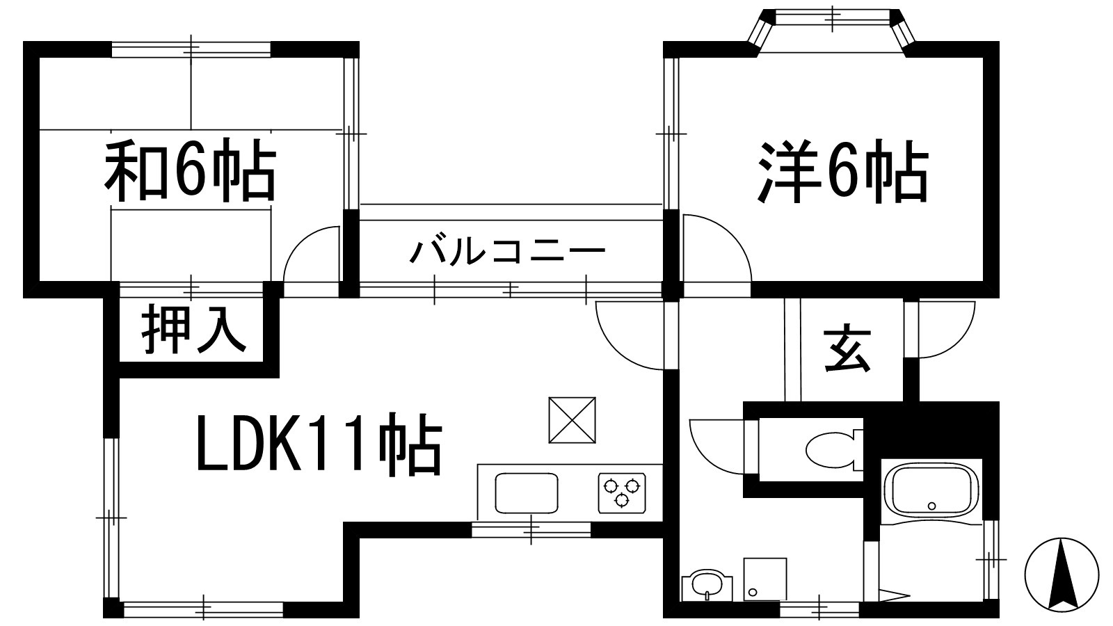 川西市鼓が滝のアパートの間取り