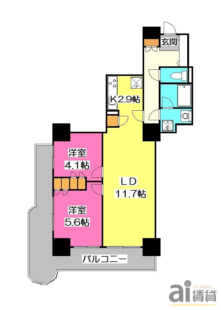 コンセールタワー所沢の間取り