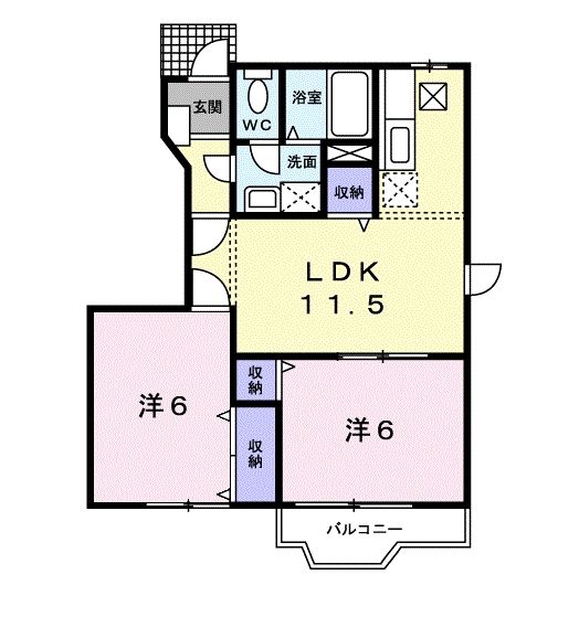 久喜市久喜東のアパートの間取り