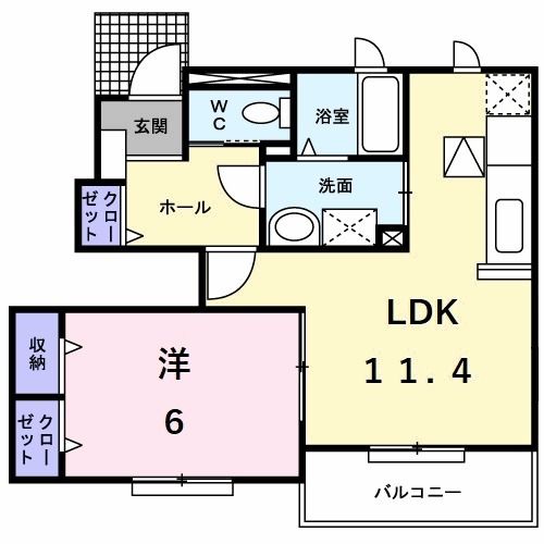 豊田市西岡町のアパートの間取り