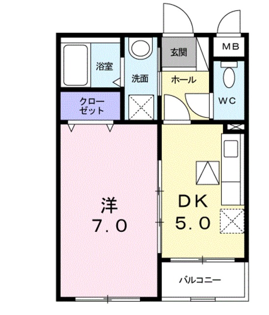 泉大津市条南町のアパートの間取り