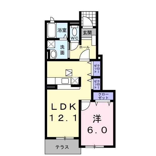 ラシ－ヌ大刀洗参番館の間取り