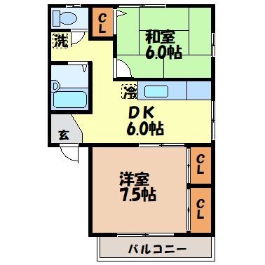 コーポアルカディアの間取り