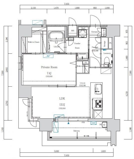 【福岡市南区高宮のマンションの間取り】