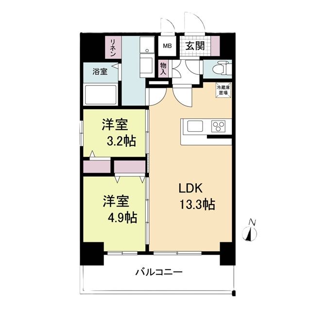 【大阪市福島区吉野のマンションの間取り】