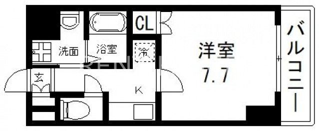 東大阪市足代新町のマンションの間取り