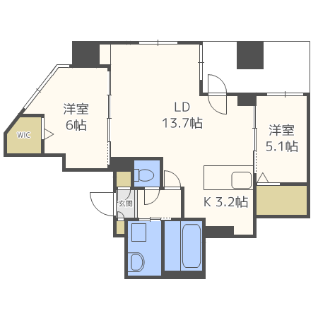 【ｆｅｒ北３条の間取り】