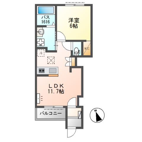 加古郡播磨町北本荘のアパートの間取り