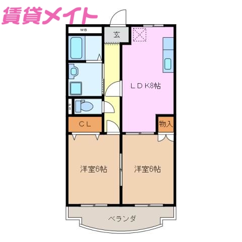 伊賀市平野東町のアパートの間取り