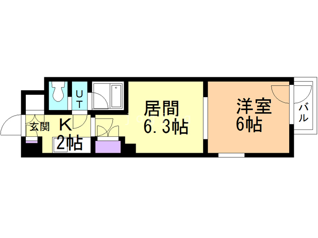 札幌市中央区北十三条西のマンションの間取り