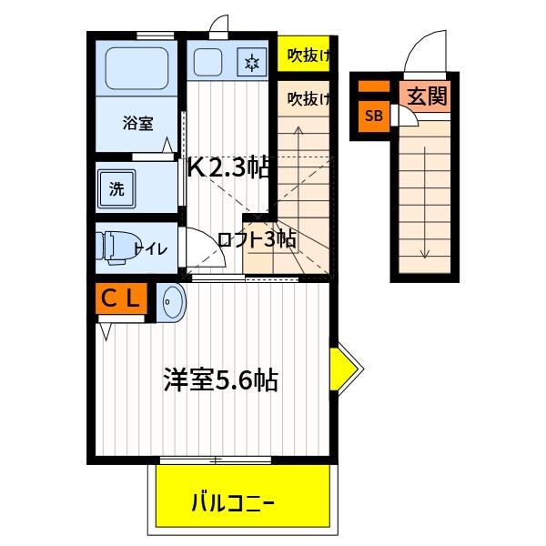 日野市石田のアパートの間取り