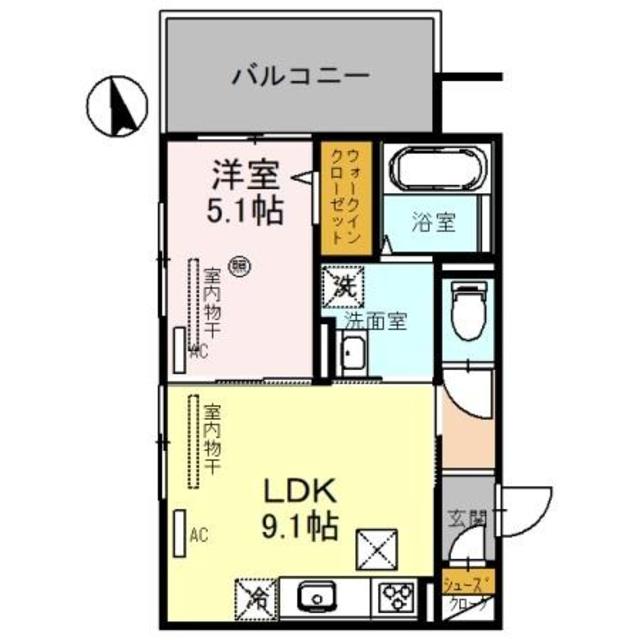 和歌山市畑屋敷円福院西ノ丁のアパートの間取り