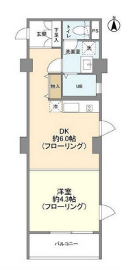 千代田区九段南のマンションの間取り