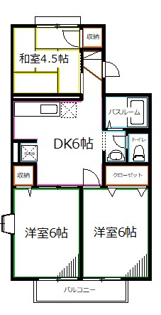 【国分寺市東戸倉のアパートの間取り】