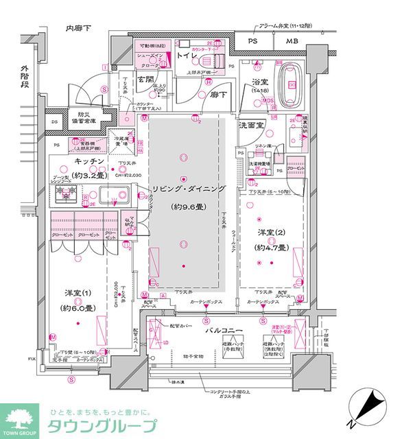 中央区築地のマンションの間取り