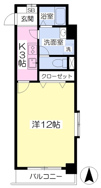 松山市小坂のマンションの間取り