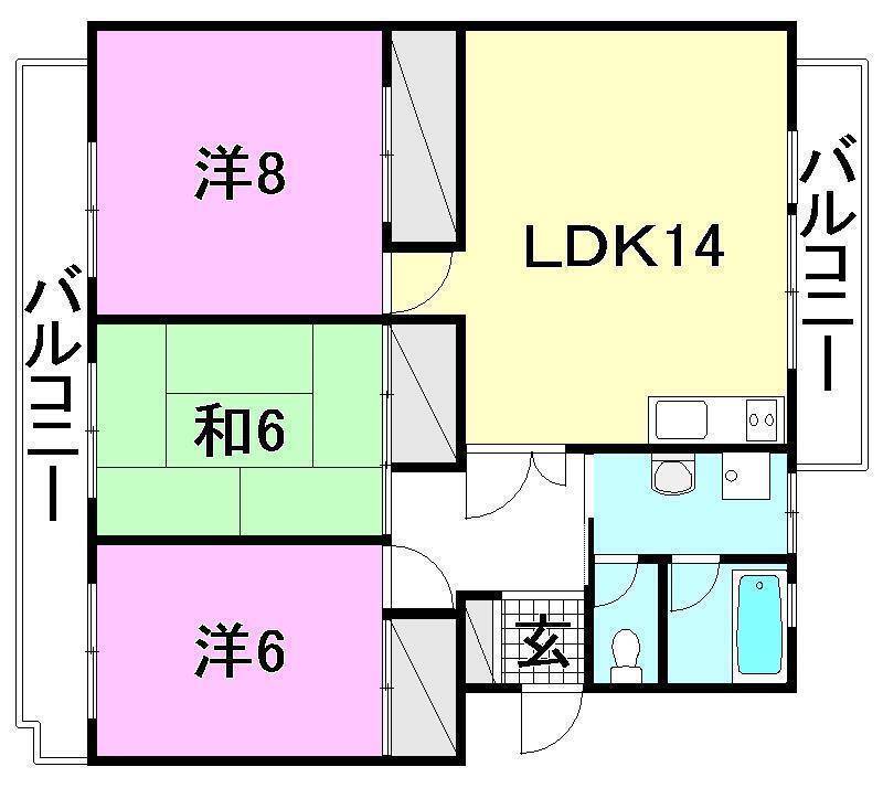 松山市持田町のマンションの間取り