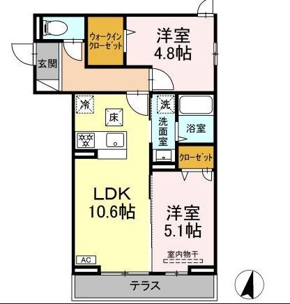 江戸川区鹿骨町のアパートの間取り