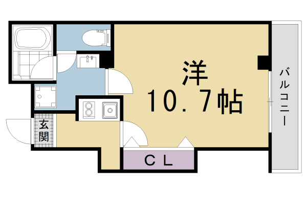 京都市北区上賀茂石計町のマンションの間取り