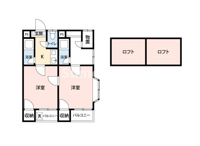 福岡市城南区田島のアパートの間取り