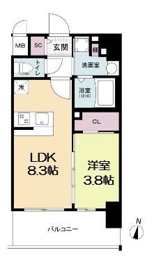 エスリードレジデンス梅田グランゲートの間取り