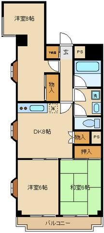 世田谷区千歳台のマンションの間取り