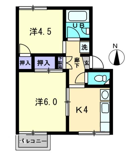 木田郡三木町大字池戸のアパートの間取り