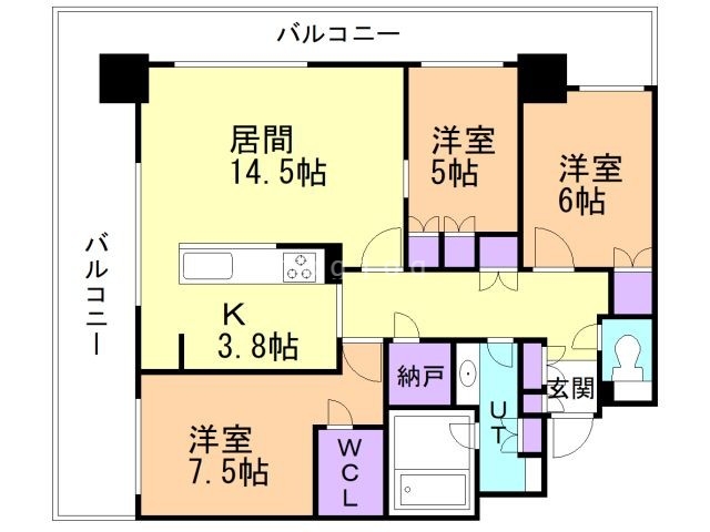 プレミスト旭川ザ・タワーの間取り