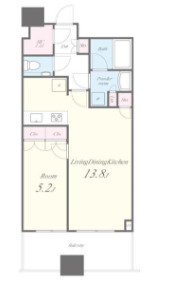 中央区勝どきのマンションの間取り
