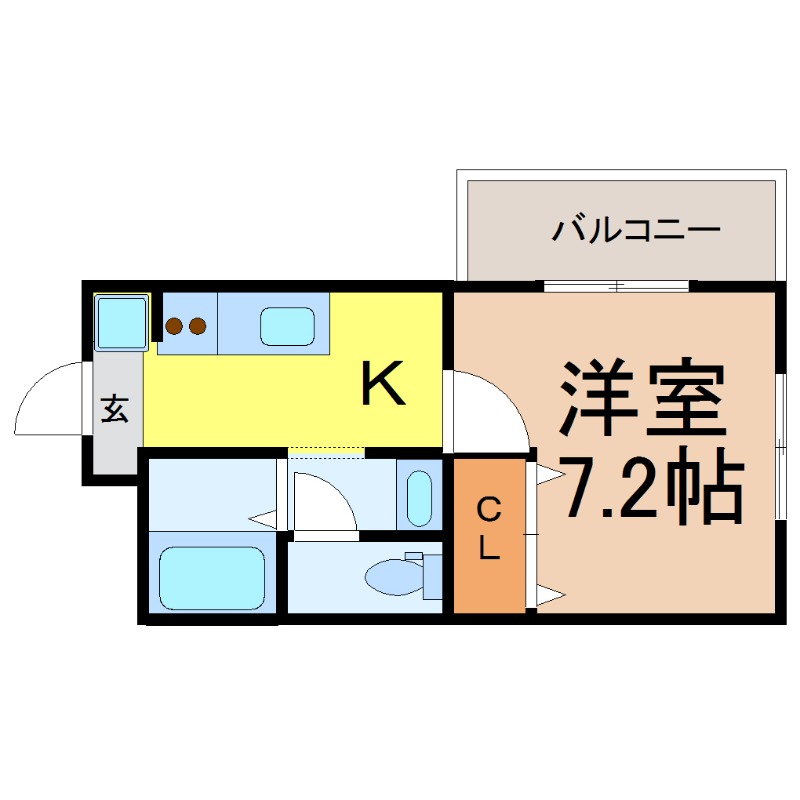 近鉄名古屋線 米野駅 徒歩3分 2階建 築24年の間取り写真
