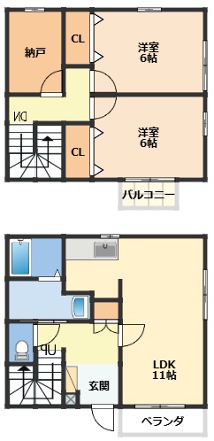 ＪＲ紀勢本線 海南駅 徒歩11分 2階建 築21年の間取り写真