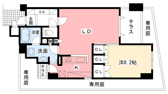 阪急神戸線 西宮北口駅 徒歩5分 7階建 築26年の間取り写真