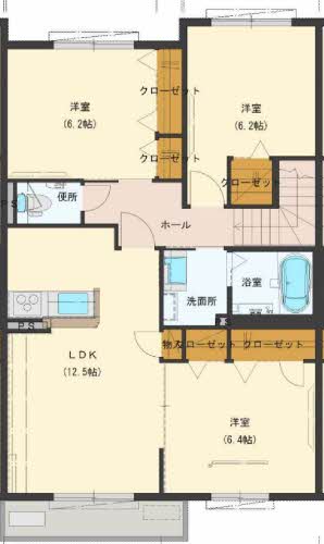 ＪＲ豊肥本線 竜田口駅 徒歩38分 2階建 築10年の間取り写真