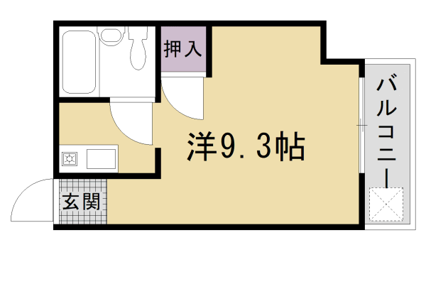 京都市右京区花園内畑町のアパートの間取り