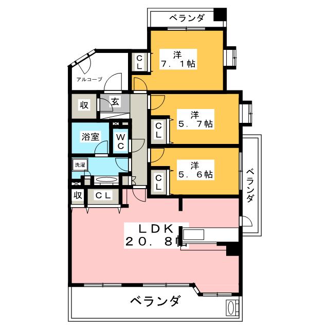 モアグレース南明大寺の間取り