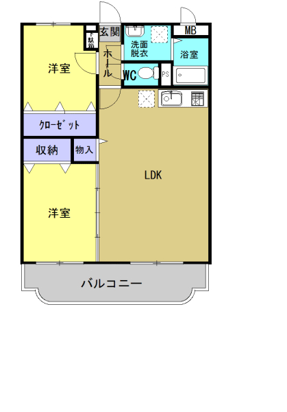 高松市上林町のアパートの間取り