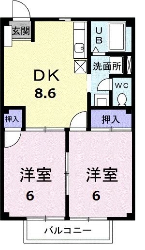 シーサイドメゾン十禅寺Ｂの間取り