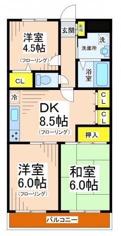 クレール給田の間取り